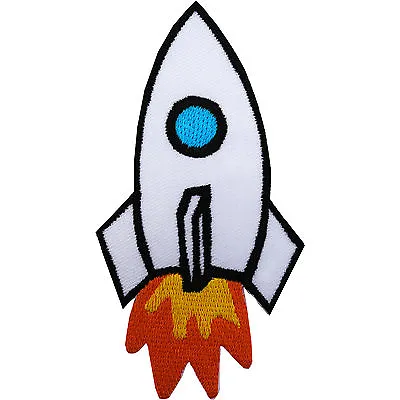 Rocket Iron On Patch Embroidered Sew On Badge Space NASA T Shirt Jacket Badge • £2.79