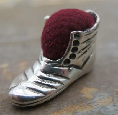 A Very Sweet Novelty Solid Silver 925 Miniature Boot Pin Cushion • £0.99