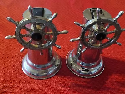 Vintage Two Hamilton Nautical Ship Wheel Design Art Deco Table Lighter • $7.99