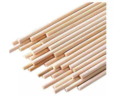 HOPELF 25PCS Dowel Rods Wood Sticks Wooden Dowel Rods - 1/4 X 12 Inch Bamboo Sti • $12.65