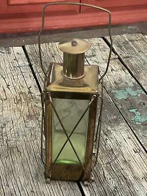 VTG Handarbete Sweden Music Box Lantern Style Glass Brass Liquor Bottle Decanter • $16.99