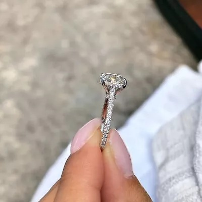 $4546.52 • Buy 14K White Gold Engagement Ring 2.50 Ct Lab Created Diamond VS1 F Hidden Halo