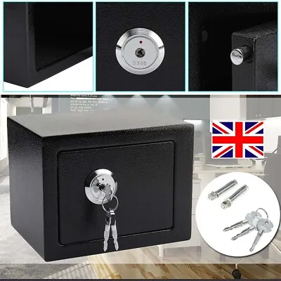 £23.97 • Buy UK Cash Box Money Bank Deposit Iron Steel Security Safe Petty Key Lockable Black