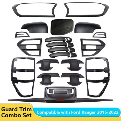 For Ford Ranger 2015-2022 Mirror Light Cover Tailgate Handle Protector Trim Set • $142.40