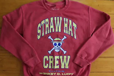 Monkey D Luffy Mens Sweater Straw Hat Crew Bones Pink Small NWOT [mr2-c2] • $25