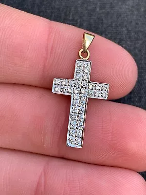 9ct Gold Diamond Cross Pendant • £3