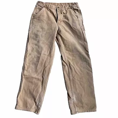 Carhartt Fleece Lined Dungaree Fit Jeans Men's Size 33x30 Insulated Tan Trousers • $25