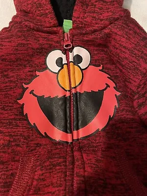 SESAME STREET ELMO Boys Full Zip Hoodie Sweater 3T Faux Fur • $9.99