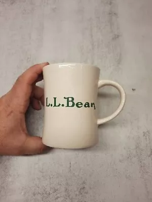 L. L. Bean Tall Ceramic Coffee Tea Mug Cup 4.5  Green Logo • $12.99