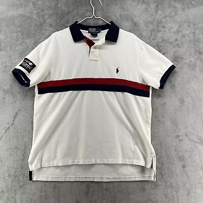 Polo Ralph Lauren Shirt Mens XL White 2011 US Open Tennis Custom Fit Polo READ • $17.33