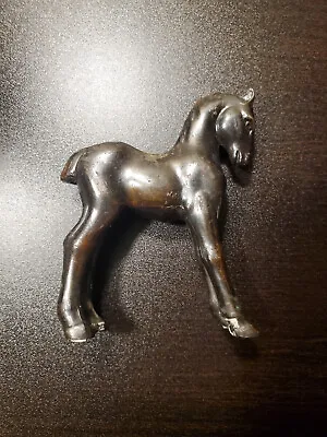 Vintage Metal Irridescent Black Brass Color Tint Mini Horse Figurine - Japan • $15