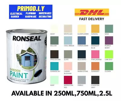 Ronseal Outdoor Garden Paint - For Exterior Wood Metal Stone Brick - All Colours • £13.99