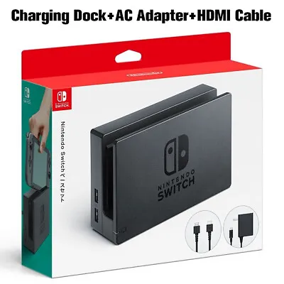 Original Nintendo Switch Charging Dock + AC Adapter Power Cable + HDMI CABLE Set • $46.50