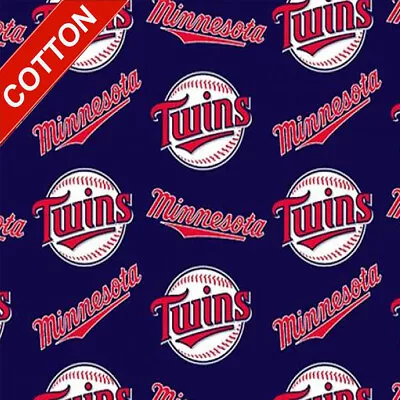 Minnesota Twins MLB Cotton Fabric - 58  Wide - Sold By The Yard & Bolt • $35.90