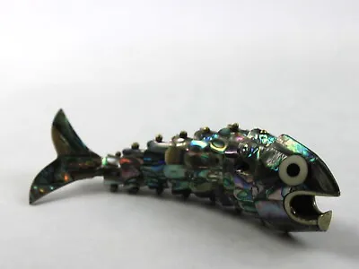 Vintage Sterling And Abalone Articulating Fish Bottle Opener • $140