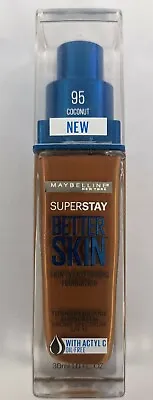 LOT OF 3 MAYBELLINE SUPERSTAY BETTER SKIN FOUNDATION 95 COCONUT 1.0oz EACH • $13.59