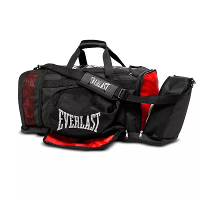 Everlast Contender Sports Gym Travel Hybrid Duffel 76.2x33cm Bag/Backpack Black • $138.60