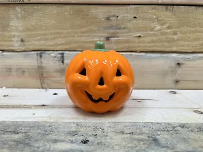 Vintage Ceramic Pumpkin Candle Lamp Halloween Jack O Lantern • $15