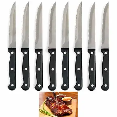 8 Professional Steakhouse Knife Set Steak Knives Kitchen Cutlery Tool Serrated • $17.49