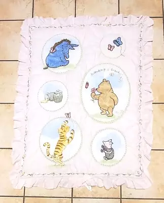 Rare Vintage Disney Classic WINNIE THE POOH Crib Bedding Comforter Ruffled  • $59.99