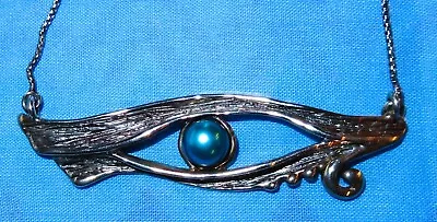 Eye Of Ra Horus Sterling Silver Necklace Pendant Cleopatra HAGIT GORALI Israel • $125