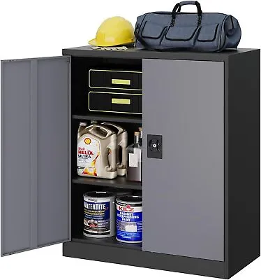 Locking Metal Storage Cabinet Garage Cabinet With Shelf And Door For Home Office • $89.99