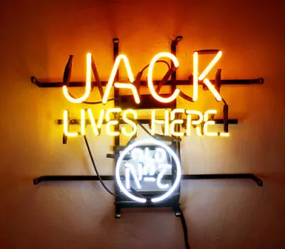 Jack Daniel's Jack Lives Here Whiskey 17 X14  Neon Lamp Sign Light Beer Bar • $194.99