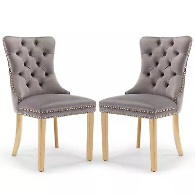 Velvet Dining Chairs Set Of 2/4/6/8 Upholstered Tufted Side  Chair W/Metal  Leg • $199.99