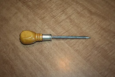 Vtg 6 1/2  Scratch Awl Wooden Handle Full Nail Tested Works! Unused?? See Pix!! • $5.99