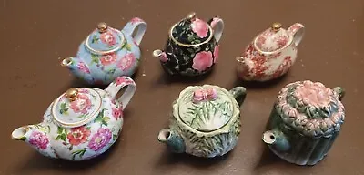 Lot Of 6 Different Vintage Miniature Teapots...very Collectible To Display! • $35