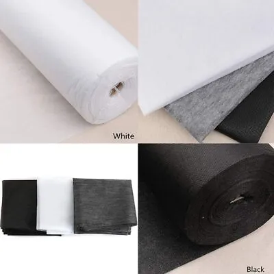 £3.15 • Buy Interfacing Buckram Fabric 40  White MediumWeight NonWoven Fusible Iron On Metre