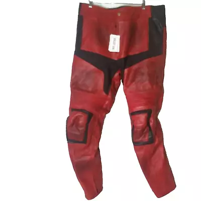 Classyak Men's Deadpool Style Motorcycle Real Leather 3XL Pants  • $60