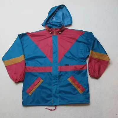 VINTAGE Cape Horn Jacket Mens Large Blue Waterproof Full Zip Hooded Weatherwear • $20.19