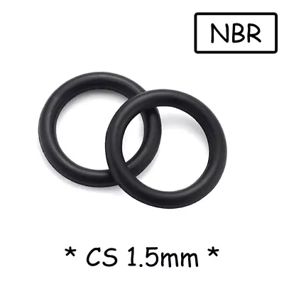 Seals O Rings - 1.5mm Cross Section Nitrile NBR Black Rubber Metric O-Ring • £1.98