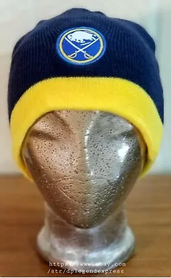 NHL Buffalo Sabres Hockey Labatt Blue Light Beer Blue Yellow Beanie Knit Hat Cap • $9.99