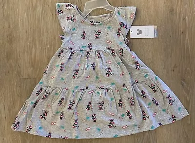 (NWT) Jumping Beans Disney Girl’s Size 18 Months Gray Minnie Mouse Dress Set • $13.99