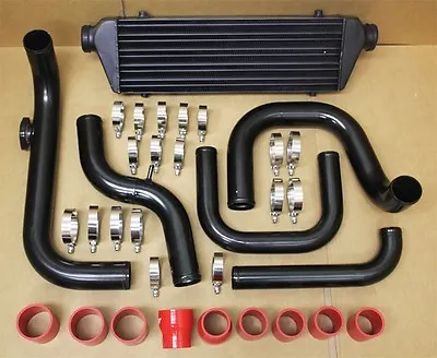 92-95 Honda Civic D15 D16 Si Black Aluminum Blot-on Turbo Intercooler Piping Kit • $218.49