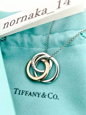 £143.60 • Buy Near MINT TIFFANY & Co Triple Circles Silver Rubedo Metal Interlocking With Box