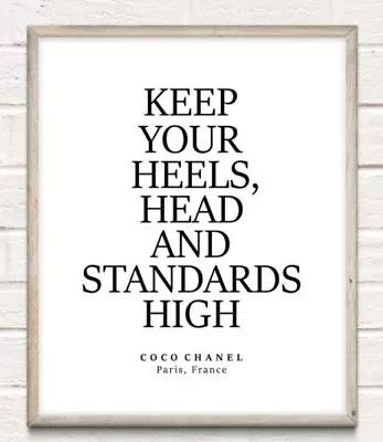 £3.84 • Buy Coco Chanel Head Heels High Fashion Typography Print Poster Unframed Home Quote