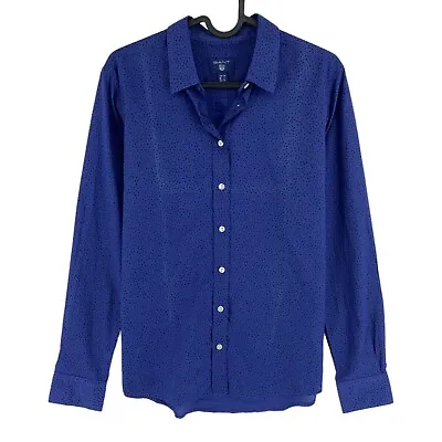 £11.99 • Buy GANT Navy Blue Voile Freckle Dot Shirt Size EU 38 UK 12 US 8