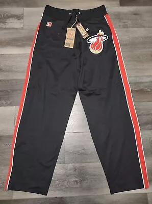 47 Brand Large Miami Heat GameDay Pants Embroidery Logo Basketball Black Red Y2K • $34.99
