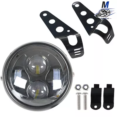 6.5  Motorcycle Universal LED Headlight Lamp High Low Beam For Cafe Racer • $7.88