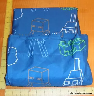 Minecraft Blue Microfiber Twin Flat Sheet Or Fabric/Material • $9.97