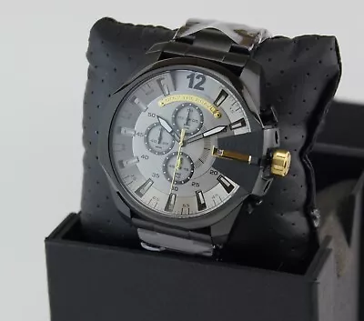 New Authentic Diesel Mega Chief Black Gray Chronograph Men's Dz4479 Watch • $139.99