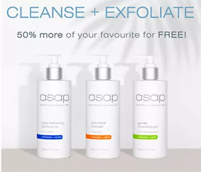 ASAP Cleansing Trio Daily Cleanser Gentle Cleansing Gel Exfoliating Facial Scrub • $149.90