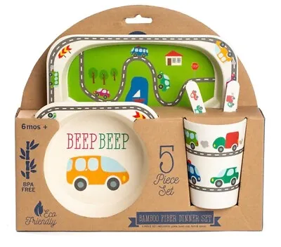 Core Home “Beep Beep” 5-piece Children’s Bamboo Dinnerware - Cars - REDUCED • $18