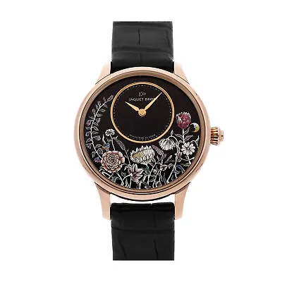 Jaquet Droz Petite Heure Minute Auto Gold Mens Strap Watch J005013215 • £15950.72