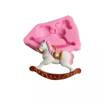 Baby Shower Rocking Horse Silicone Fondant Cake Mold Sugarcraft Chocolate Mould • £5.66