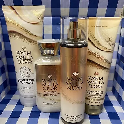 Set Of 4 Warm Vanilla Sugar - Bath & Body Works - Body Cream +Wash +Lotion +Mist • £48.14