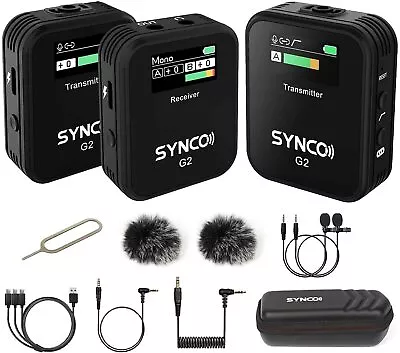 £86 • Buy SYNCO G2(A2) Wireless Lavalier Microphone 2.4GHz TFT Display For Camera Phone